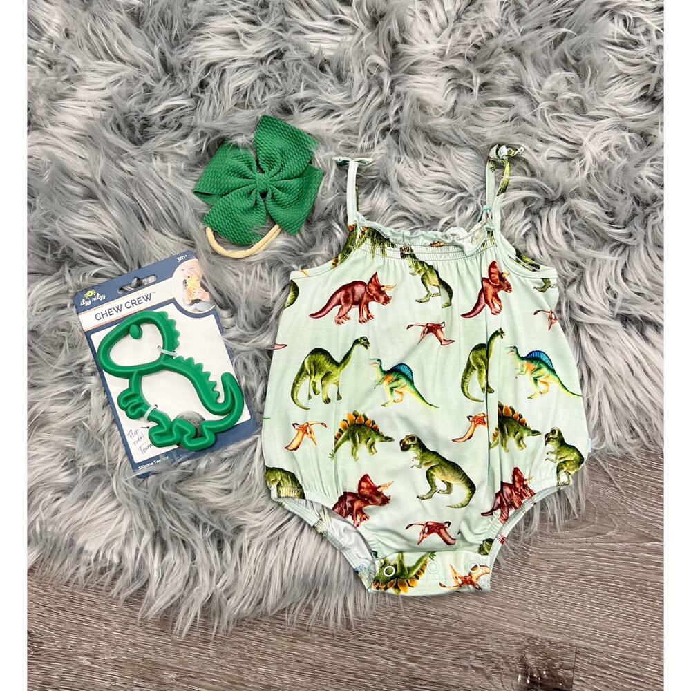 Posh Peanut Buddy Sleeveless Dino Romper 3/6month NEW